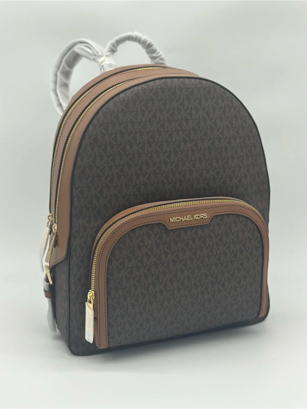 Michael Kors Brown and Tan Signature Logo Backpack
